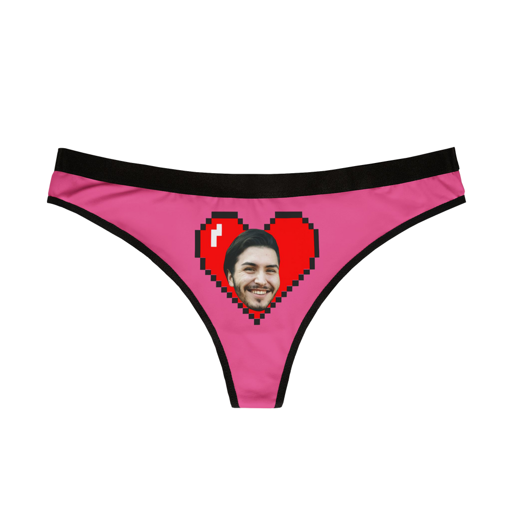 Personalized Heart Face Thong