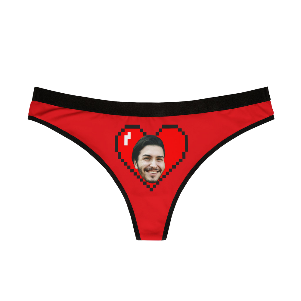 Personalized Heart Face Thong