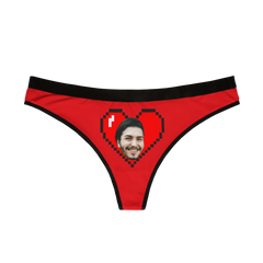 Personalized Heart Face Thong