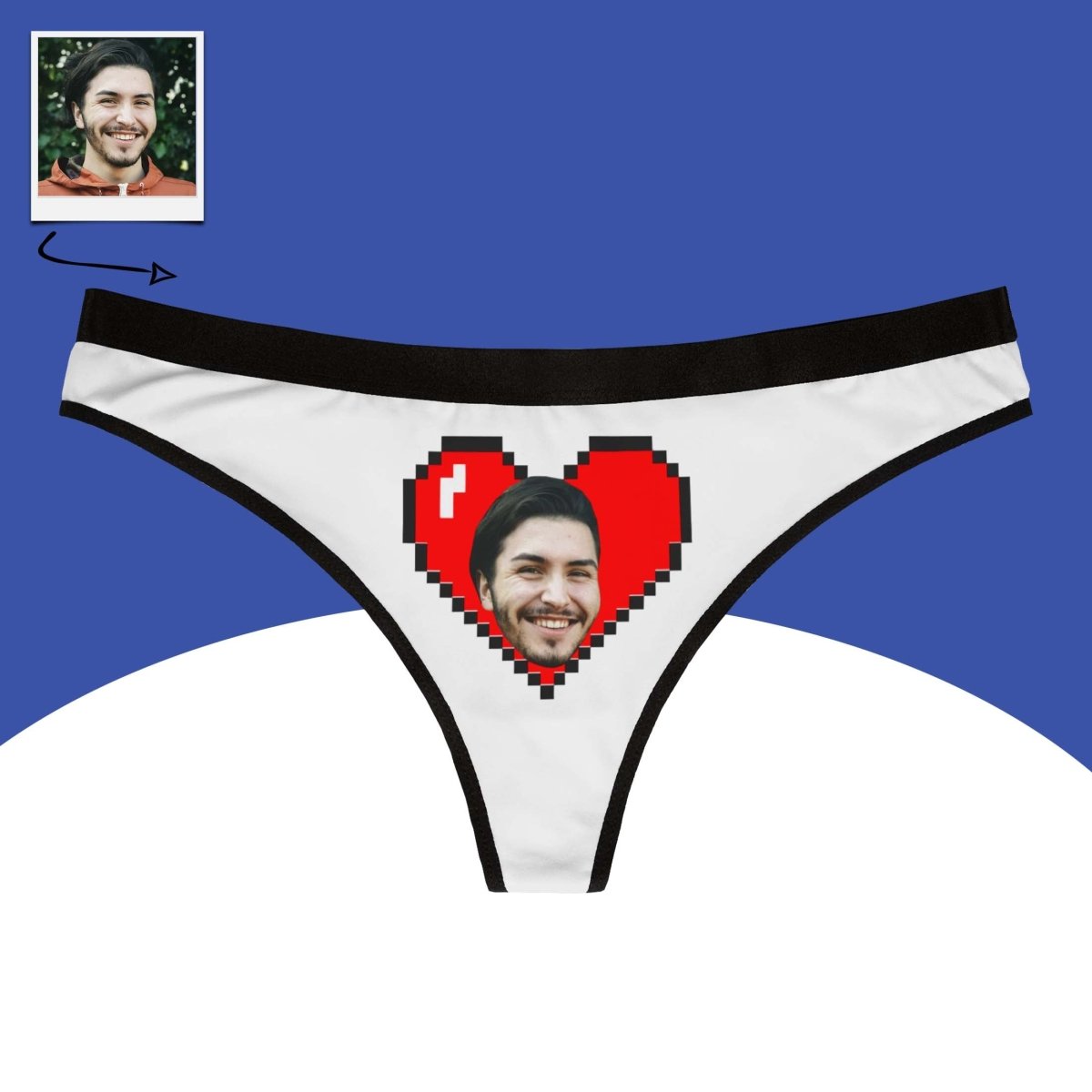 Personalized Heart Face Thong Main image
