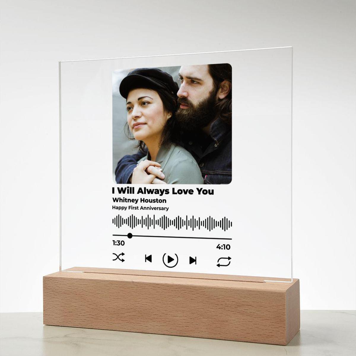 Personalized Photo Acrylic Song Plaque Album Cover Art An Ideal Anniversary Gift Main image