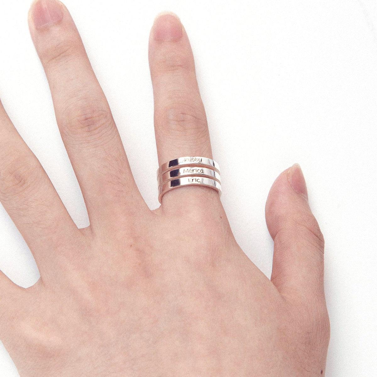 Personalized Stackable Name Ring