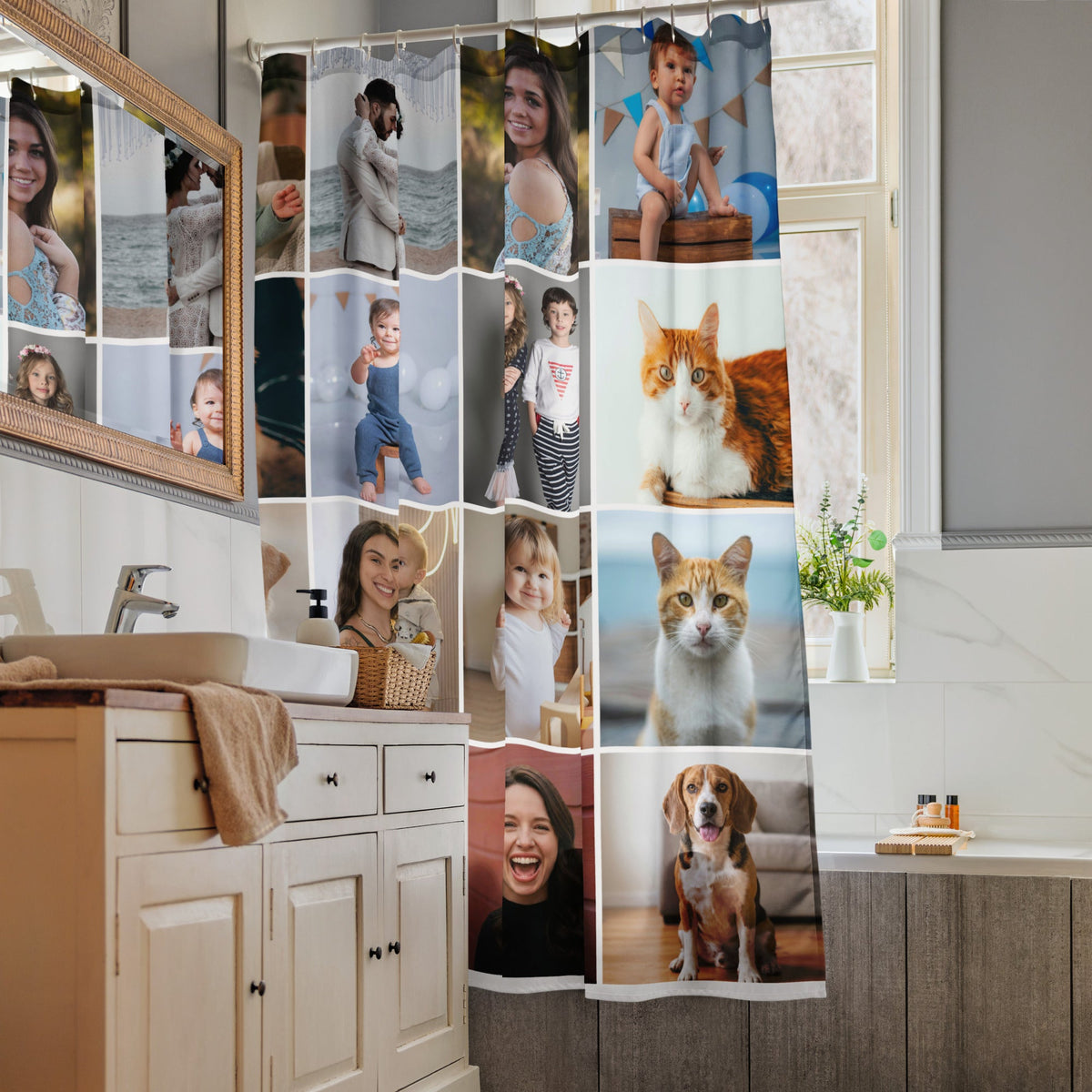 Custom Photo Collage Shower Curtain