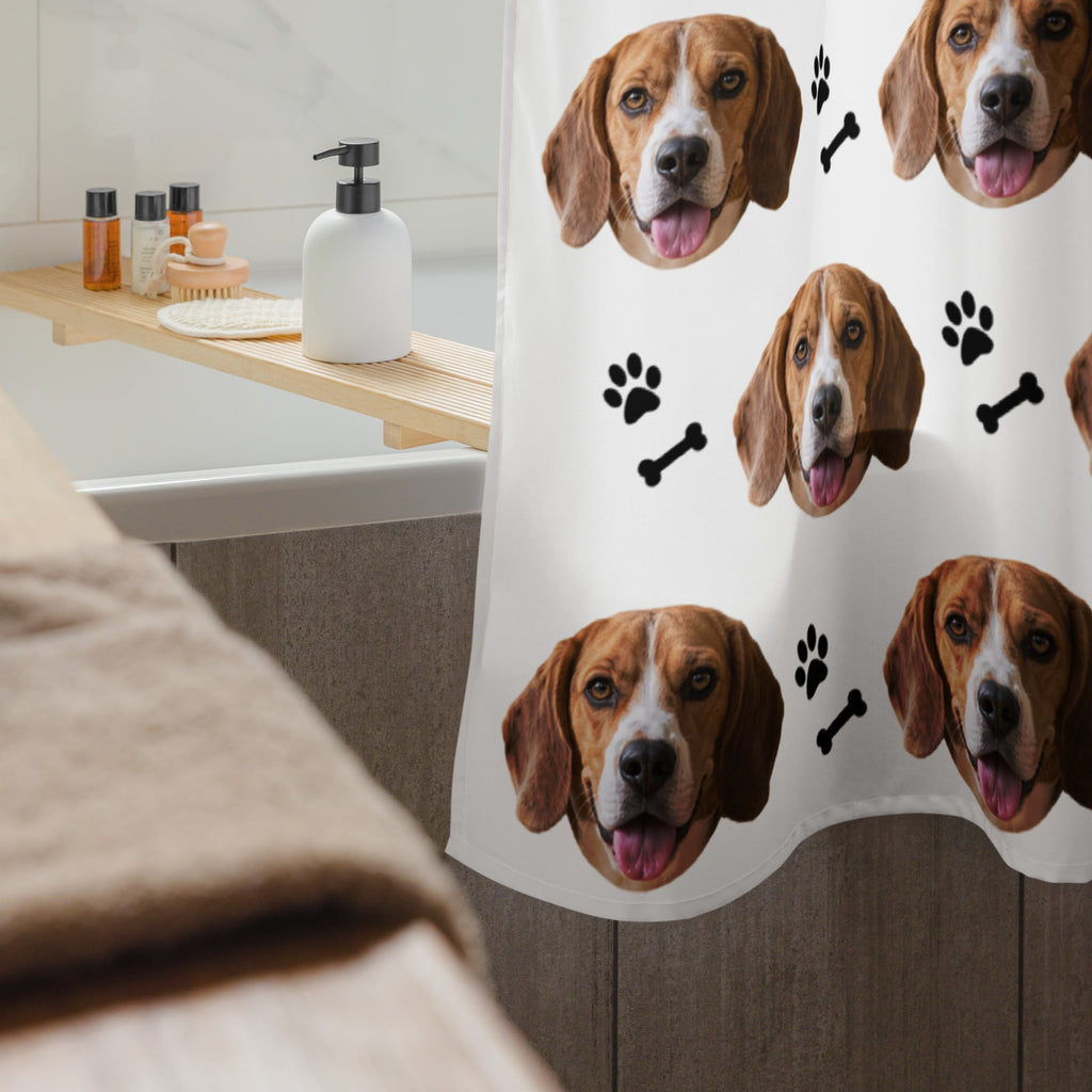 Custom Dog Face Shower Curtain