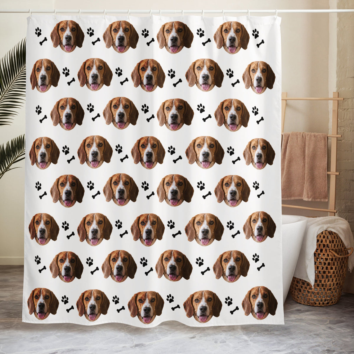 Custom Dog Face Shower Curtain