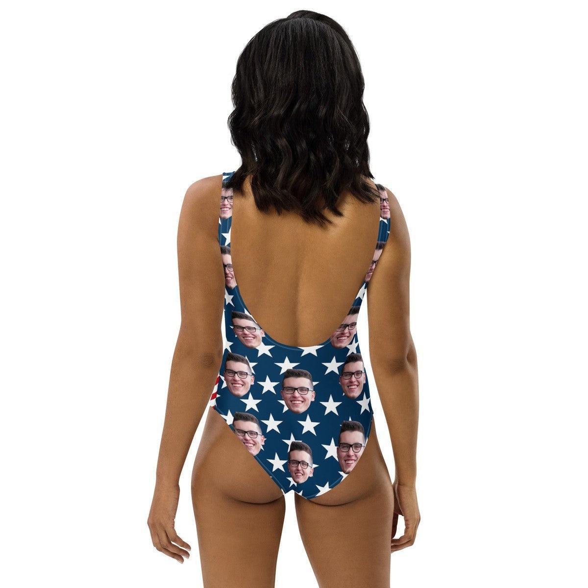 Stars Stripes USA Flag Custom Face Swimsuit Secondary image