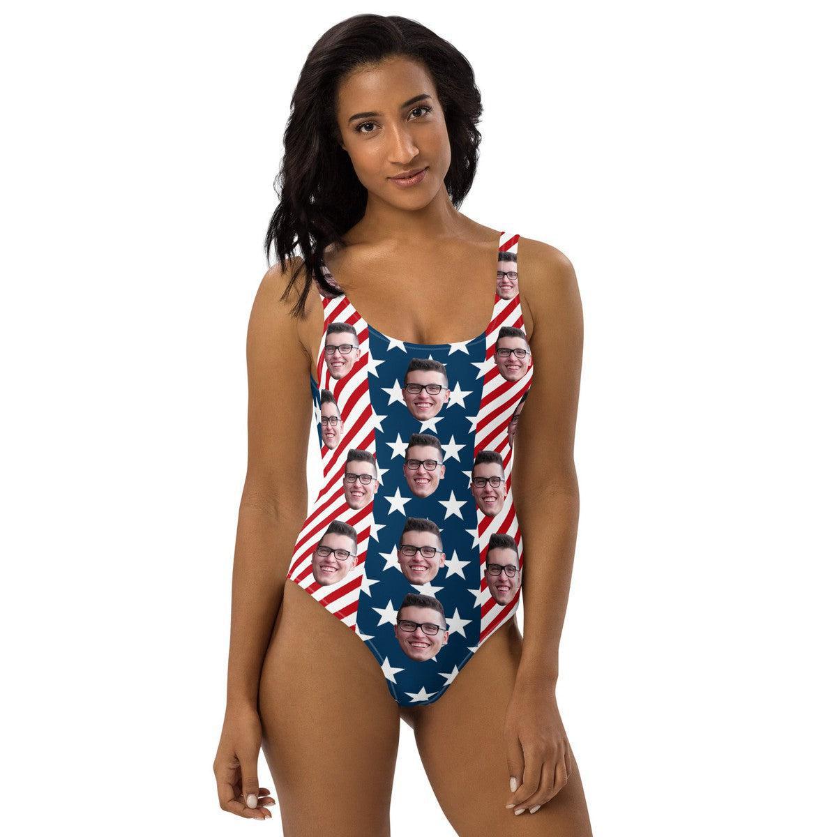 Stars Stripes USA Flag Custom Face Swimsuit Main image