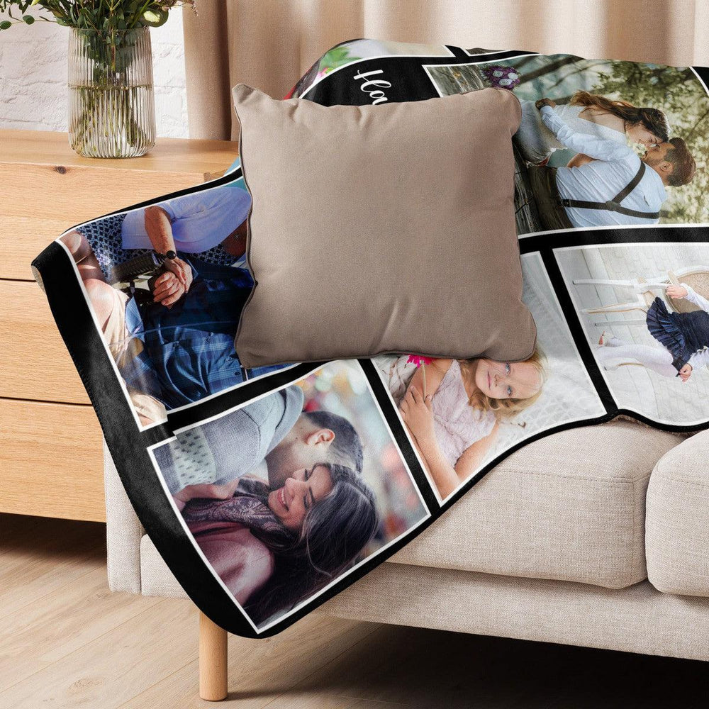Custom Photo Collage Sherpa Blanket