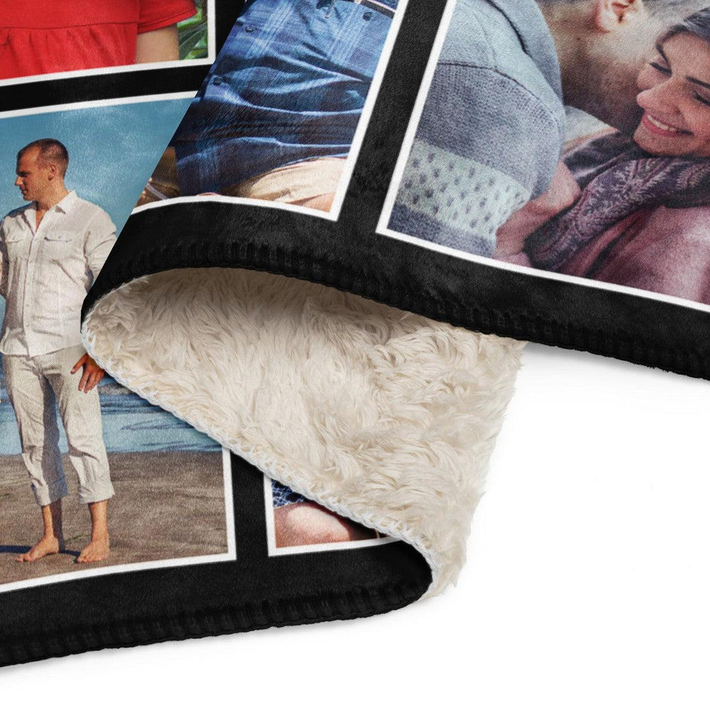 Custom Photo Collage Sherpa Blanket