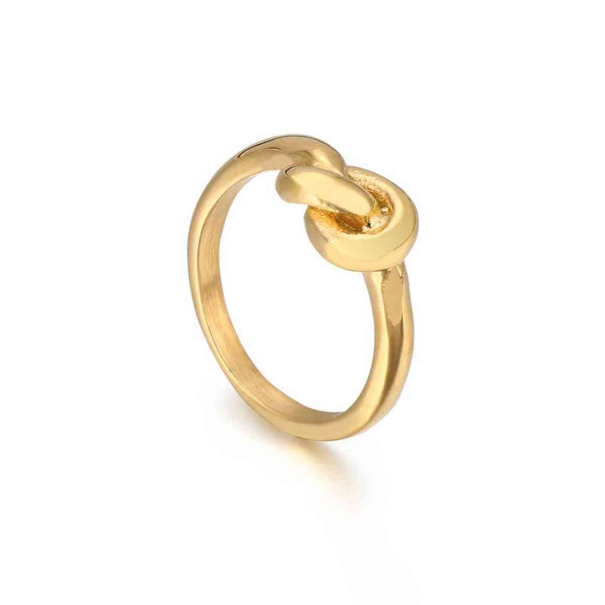 Truelove Knot Geometric Titanium Steel Ring Secondary image