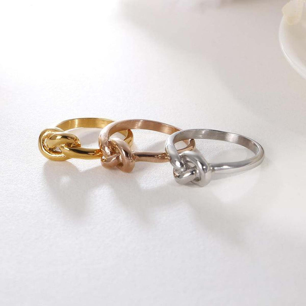Truelove Knot Geometric Titanium Steel Ring