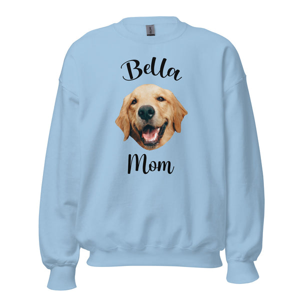 Custom Dog Face Mom Sweatshirt With Name
