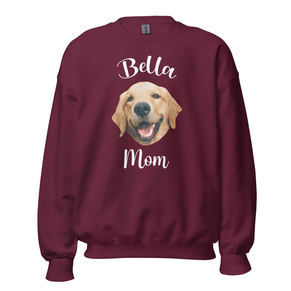Custom Dog Face Mom Sweatshirt With Name