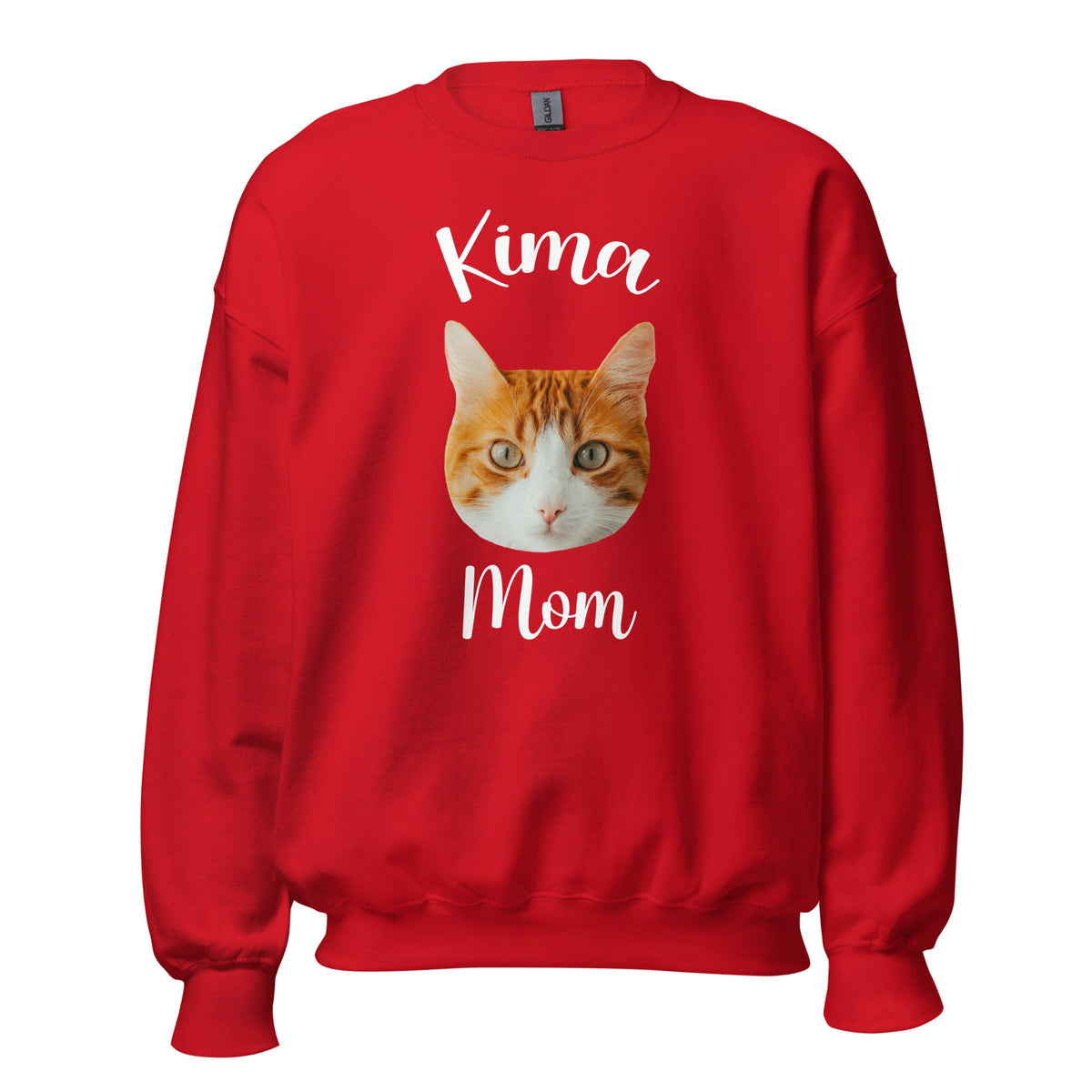 Custom Cat Face Mom Sweatshirt With Name