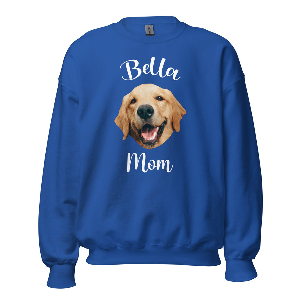 Custom Dog Face Mom Sweatshirt With Name