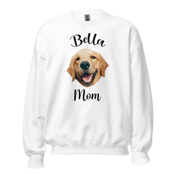 Custom Dog Face Mom Sweatshirt With Name