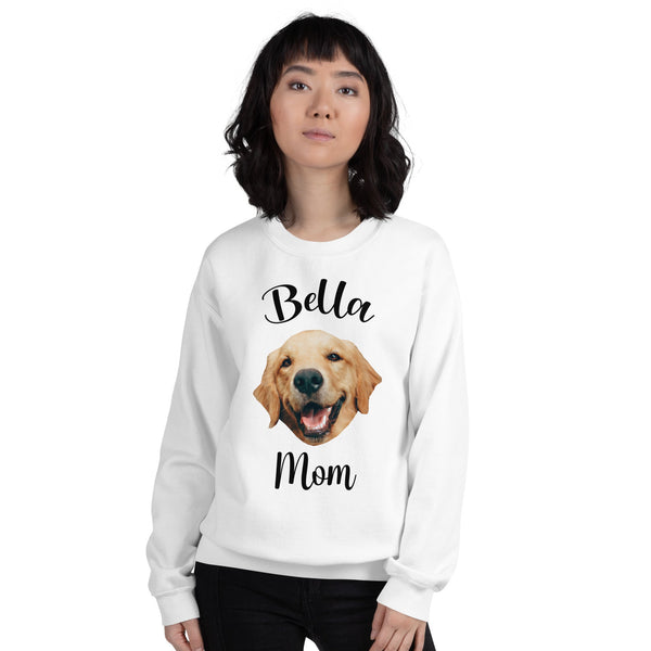 Custom Dog Face Mom Sweatshirt With Name