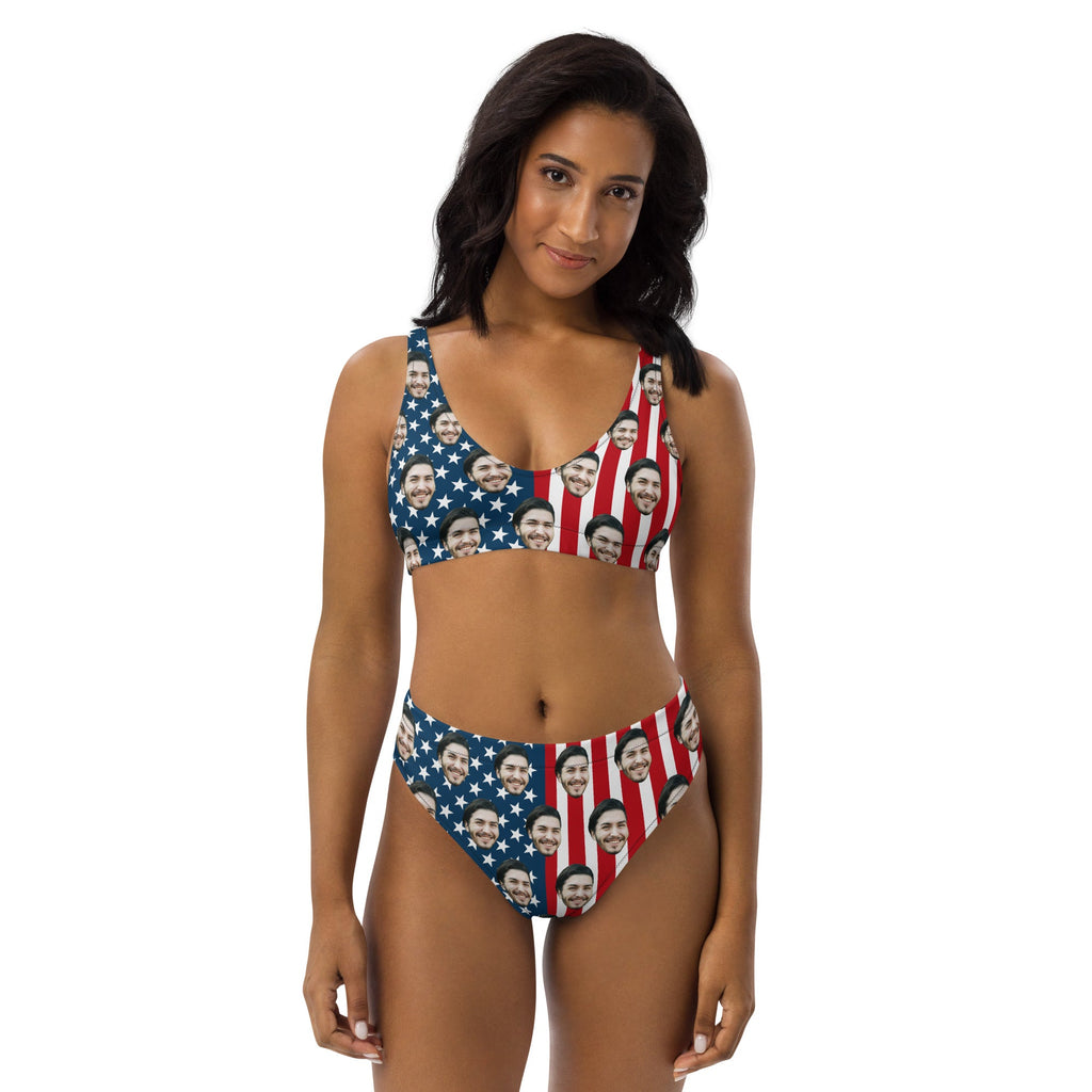 USA Flag Face Bikini Set