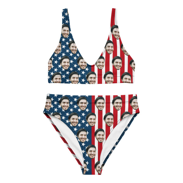 USA Flag Face Bikini Set