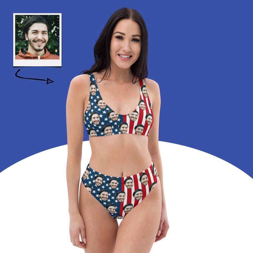 USA Flag Face Bikini Set