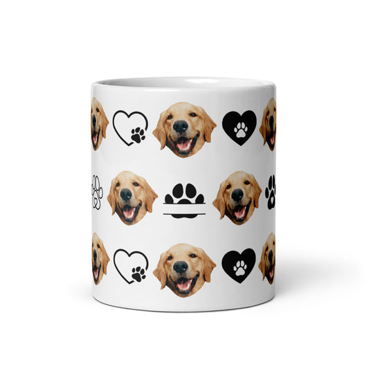 Personalized Dog Face Paw Love Mug