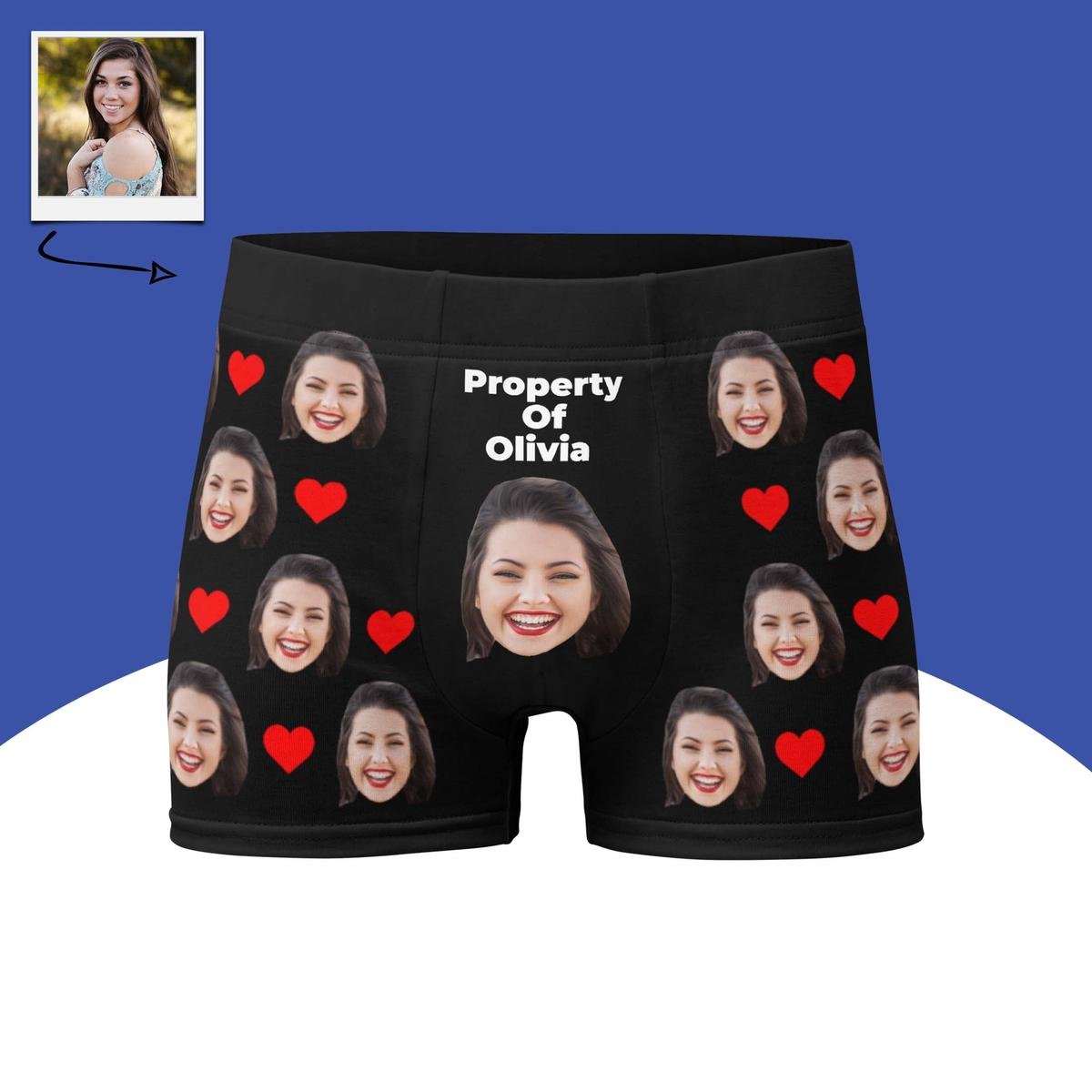 Custom Face Boxers With Text Main image