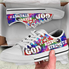 God is My Refuge & Strength Women's Low Top Shoes