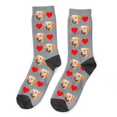Personalized Dog Love Hearts Socks